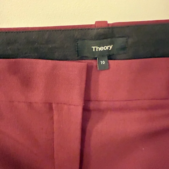 Theory Burgundy Tailored Blazer + Slim Tapered Pants (Excellent Condition) - Picture 6 of 8